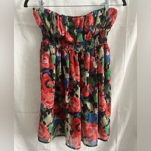 Forever 21 Strapless Floral Micro-Mini Dress /Strapless Top (size Juniors Small)
